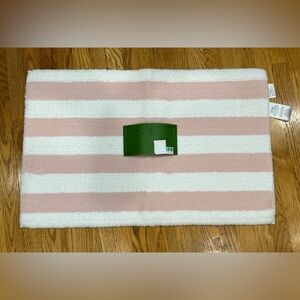 Kate Spade White with Peach Stripe Bath Rug